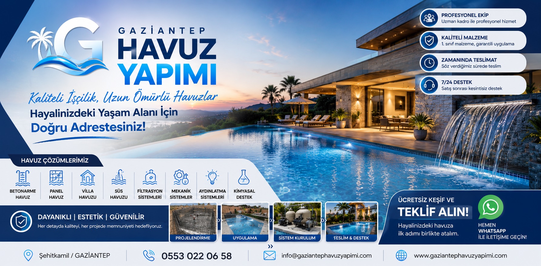 **Sağlam bir havuzun temeli, doğru zemin hazırlığıyla başlar.**